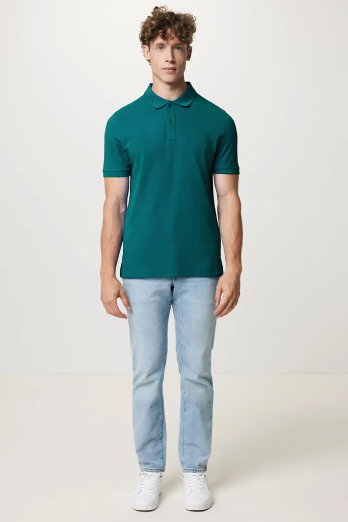 IQONIQ Yosemite Piqué-Poloshirt aus recycelter Baumwolle - verdigris