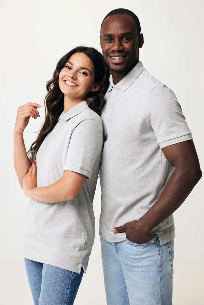 IQONIQ Yosemite Piqué-Poloshirt aus recycelter Baumwolle - heather grey