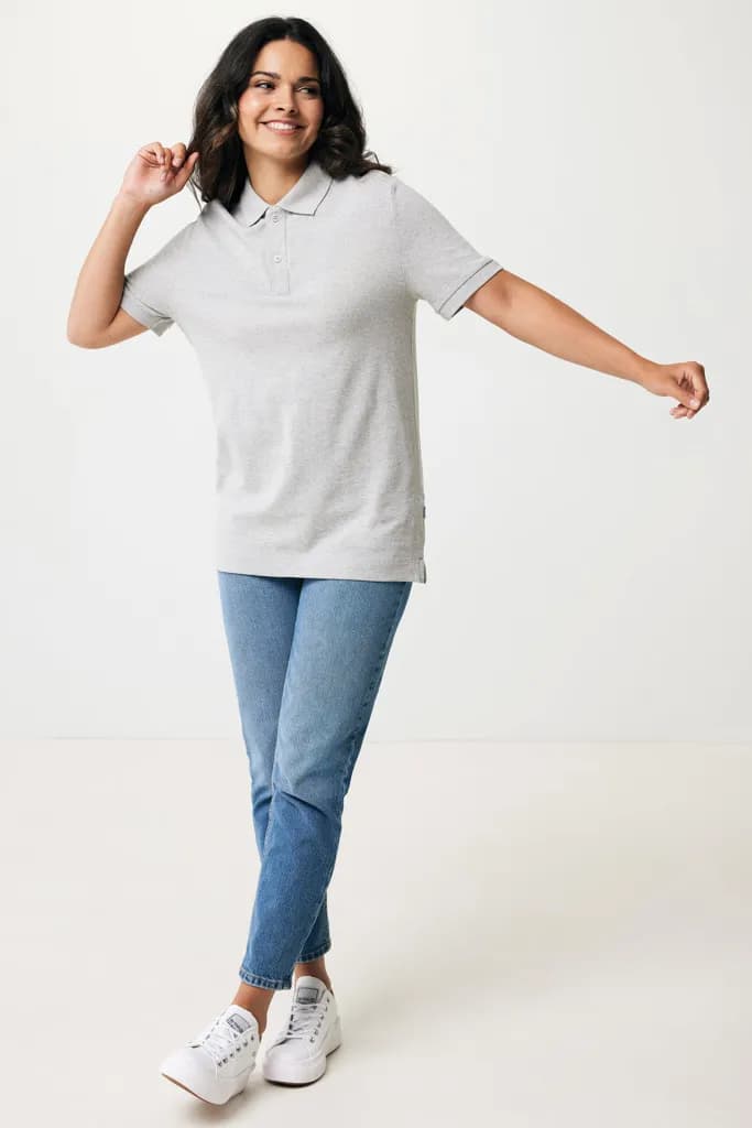 IQONIQ Yosemite Piqué-Poloshirt aus recycelter Baumwolle - heather grey