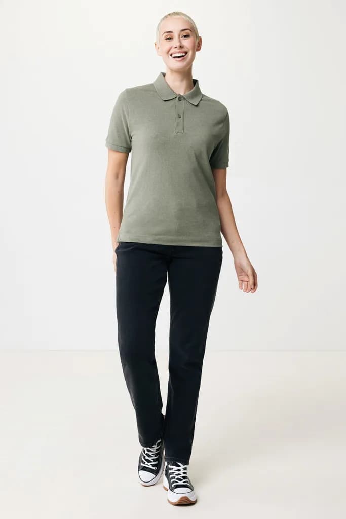 IQONIQ Yosemite Piqué-Poloshirt aus recycelter Baumwolle - heather green