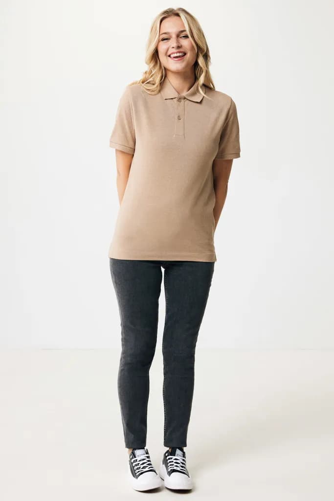 IQONIQ Yosemite Piqué-Poloshirt aus recycelter Baumwolle - heather brown