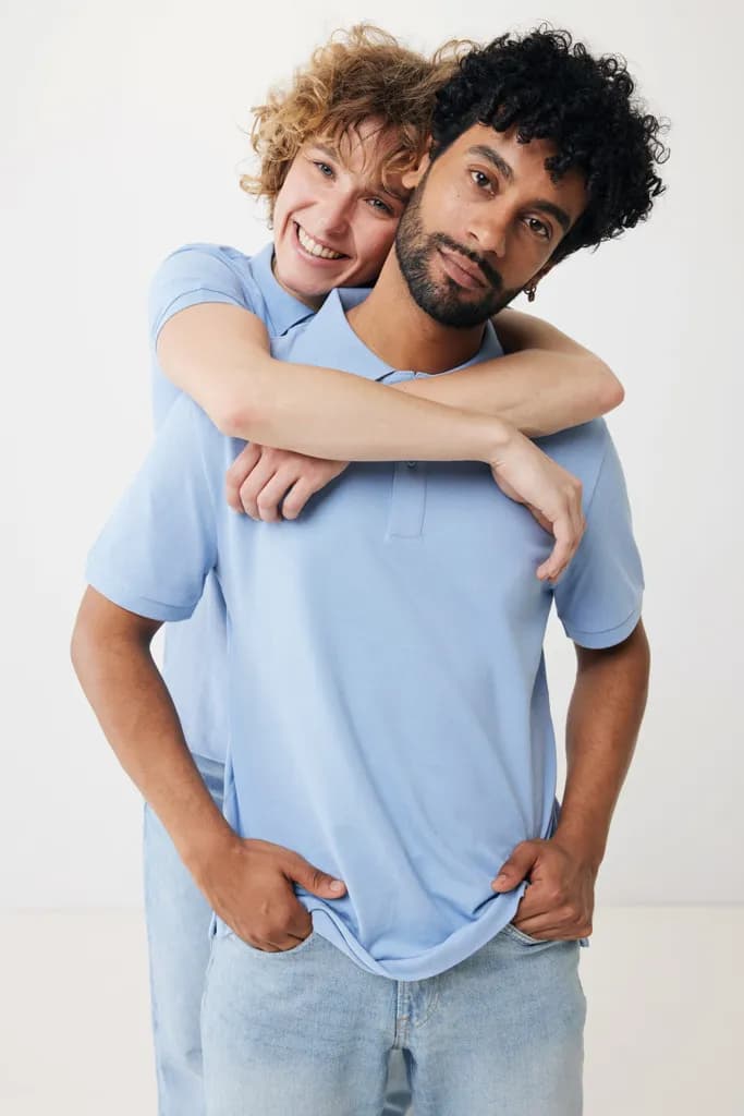 IQONIQ Yosemite Piqué-Poloshirt aus recycelter Baumwolle - sky blue
