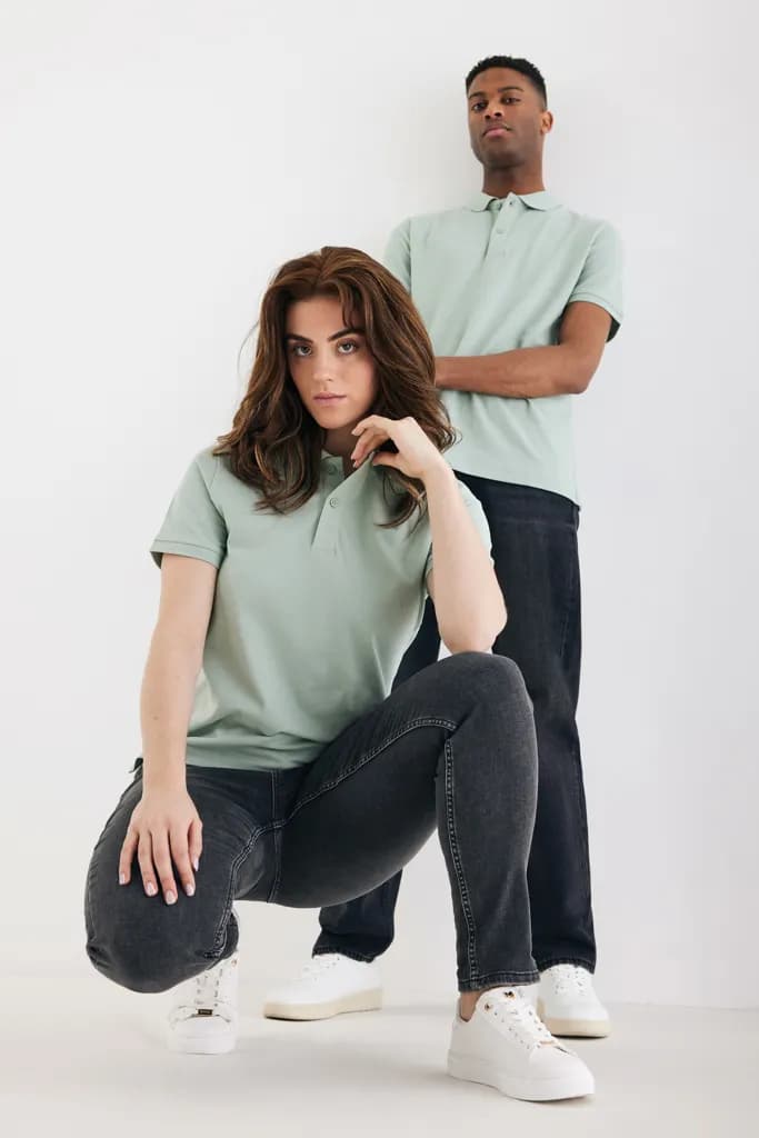 IQONIQ Yosemite Piqué-Poloshirt aus recycelter Baumwolle - Iceberg green