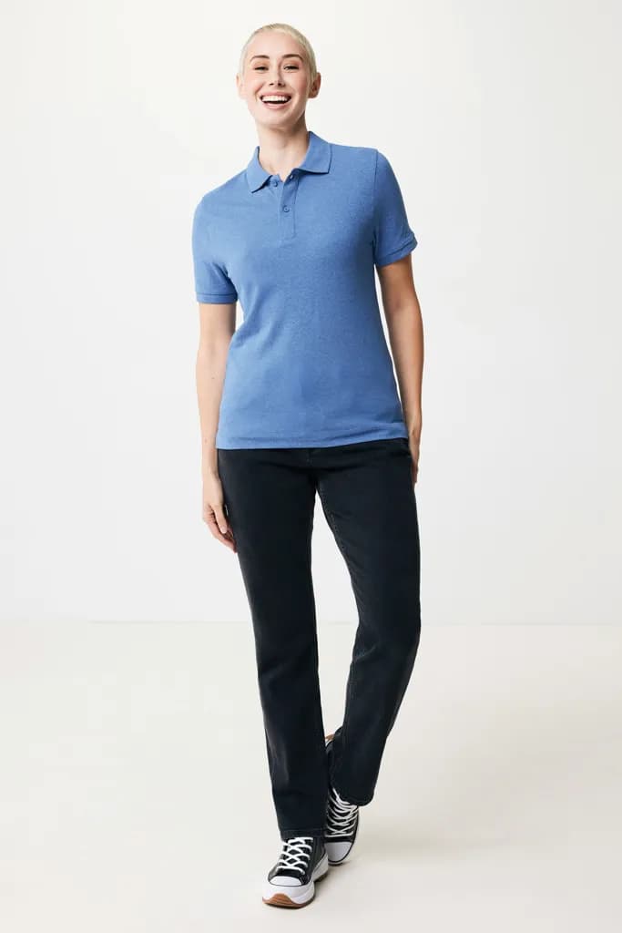 IQONIQ Yosemite Piqué-Poloshirt aus recycelter Baumwolle - heather blue