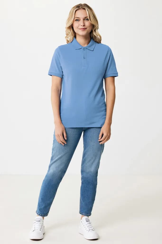 IQONIQ Yosemite Piqué-Poloshirt aus recycelter Baumwolle - moon blue