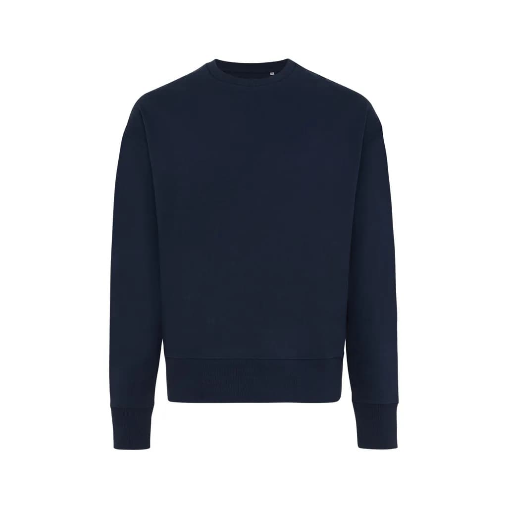 IQONIQ Kruger Relax-Rundhals-Sweater aus recycelt. Baumwolle - navy blau