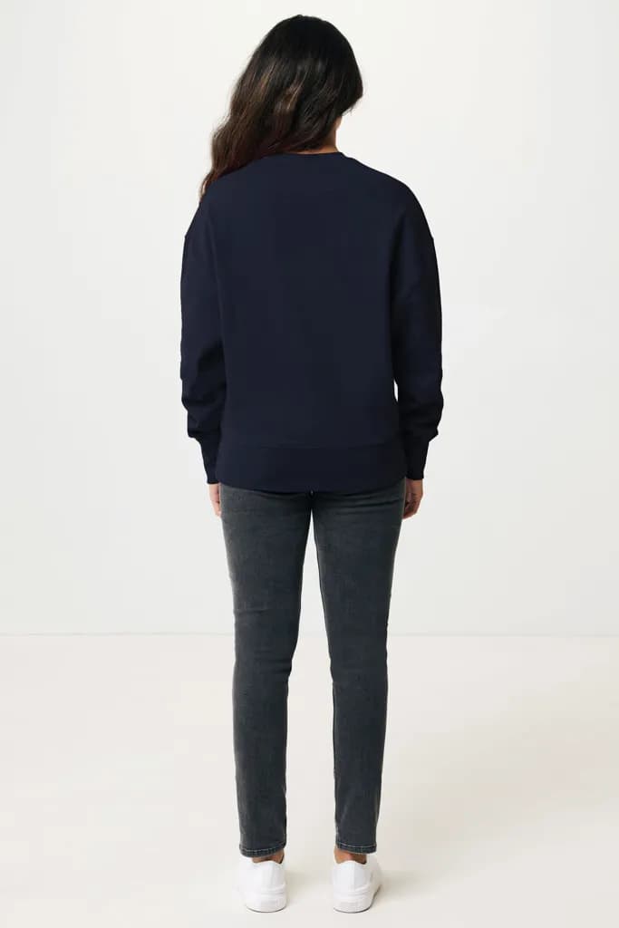 IQONIQ Kruger Relax-Rundhals-Sweater aus recycelt. Baumwolle - navy blau