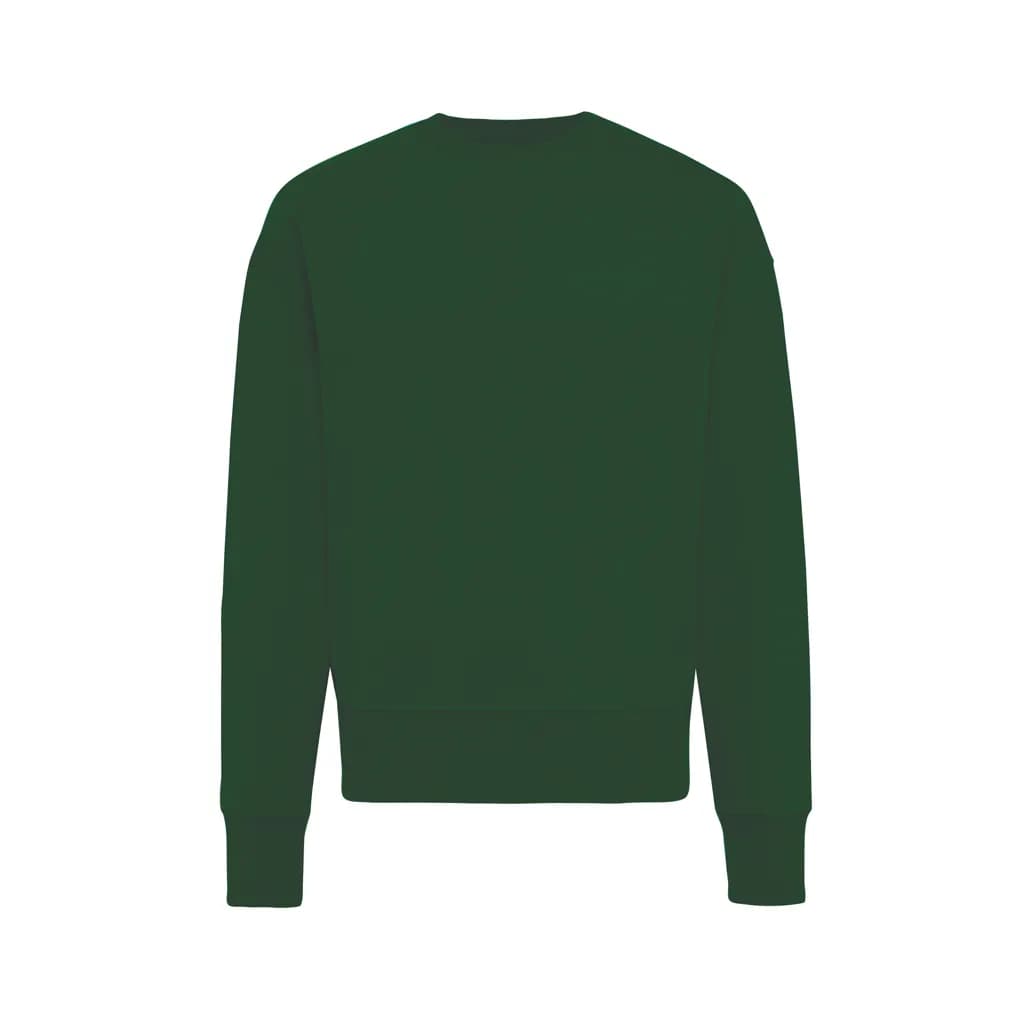 IQONIQ Kruger Relax-Rundhals-Sweater aus recycelt. Baumwolle - forest green