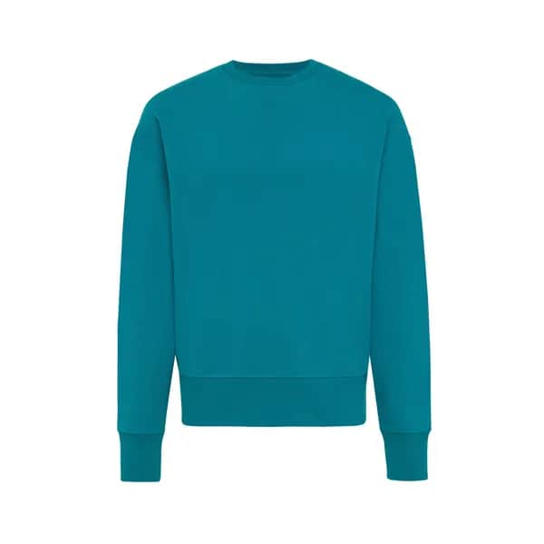 IQONIQ Kruger Relax-Rundhals-Sweater aus recycelt. Baumwolle - verdigris