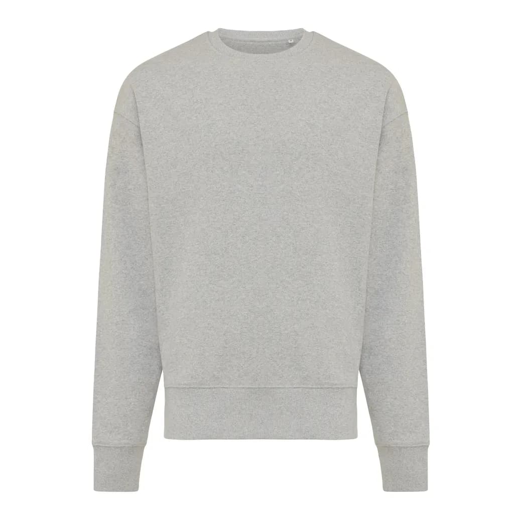 IQONIQ Kruger Relax-Rundhals-Sweater aus recycelt. Baumwolle - heather grey
