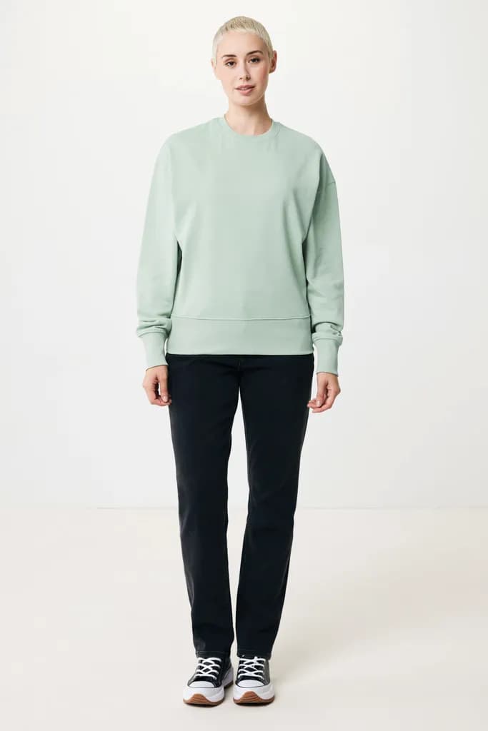 IQONIQ Kruger Relax-Rundhals-Sweater aus recycelt. Baumwolle - Iceberg green
