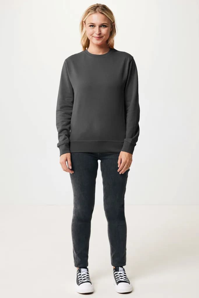 IQONIQ Etosha Lightweight Sweater aus recycelter Baumwolle - anthrazit