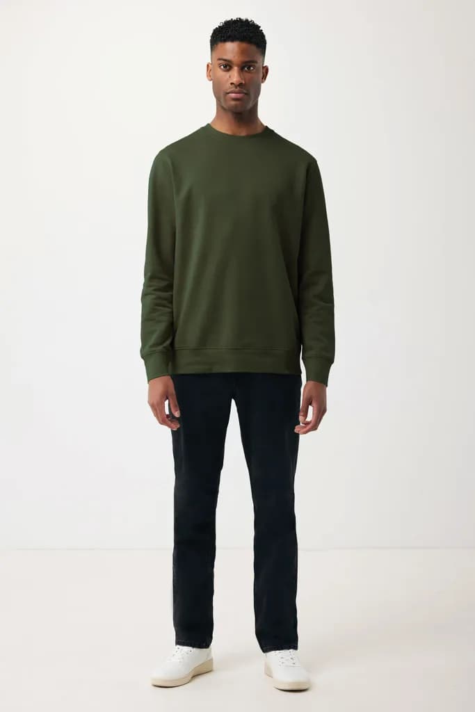 IQONIQ Etosha Lightweight Sweater aus recycelter Baumwolle - khaki