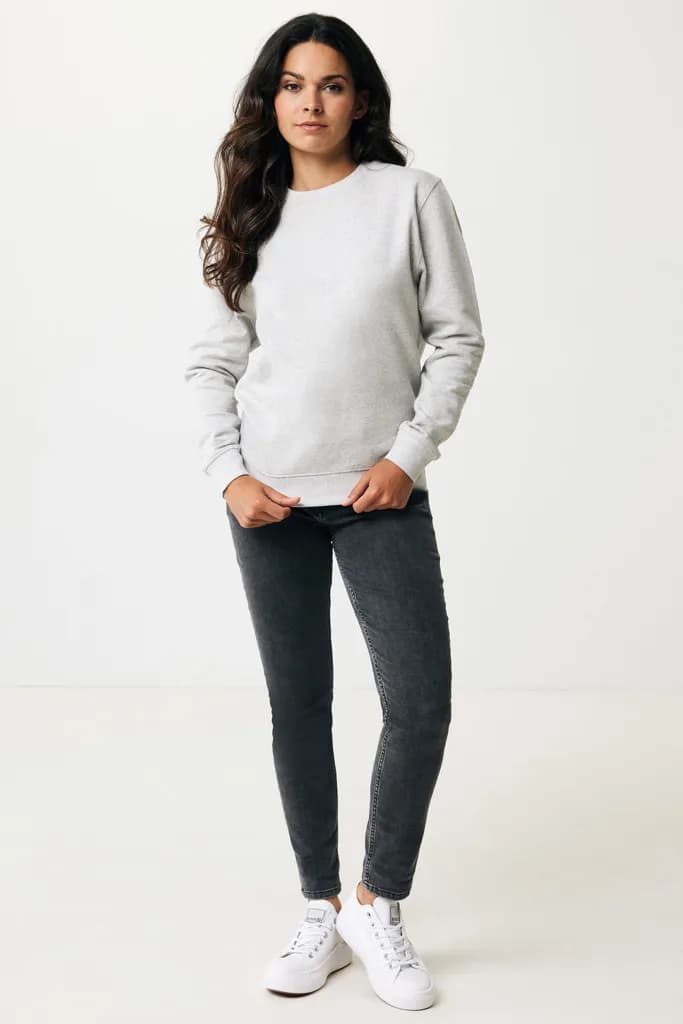 IQONIQ Etosha Lightweight Sweater aus recycelter Baumwolle - light heather grey