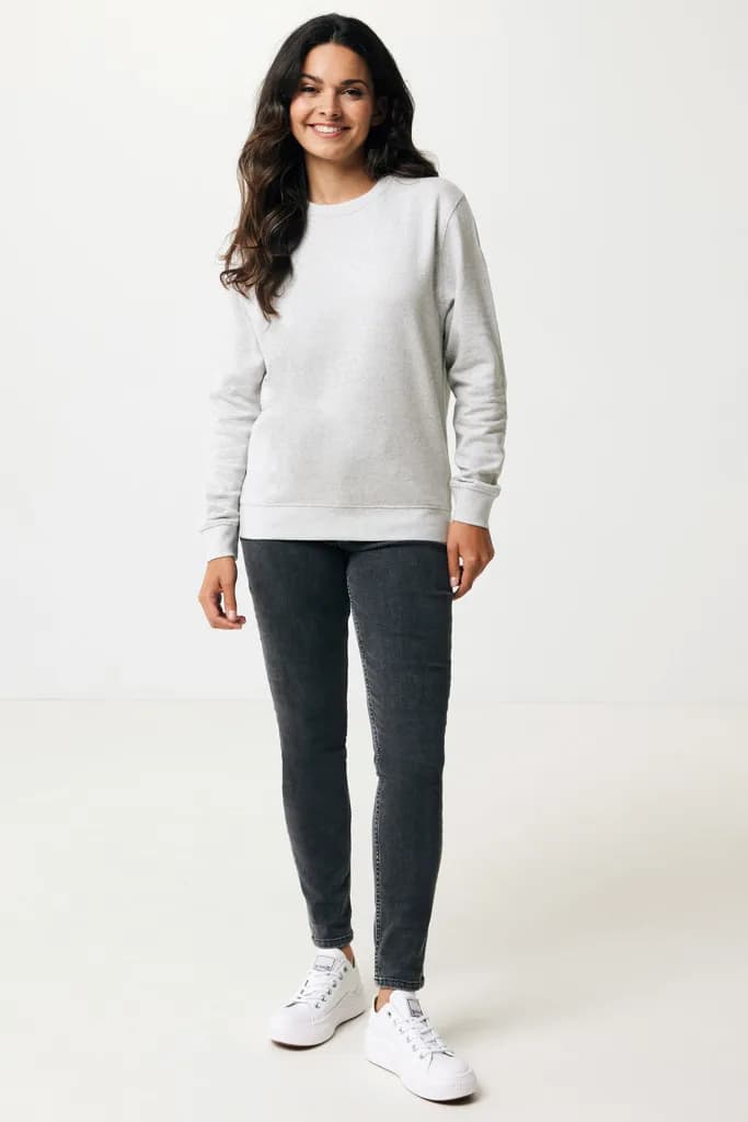 IQONIQ Etosha Lightweight Sweater aus recycelter Baumwolle - light heather grey