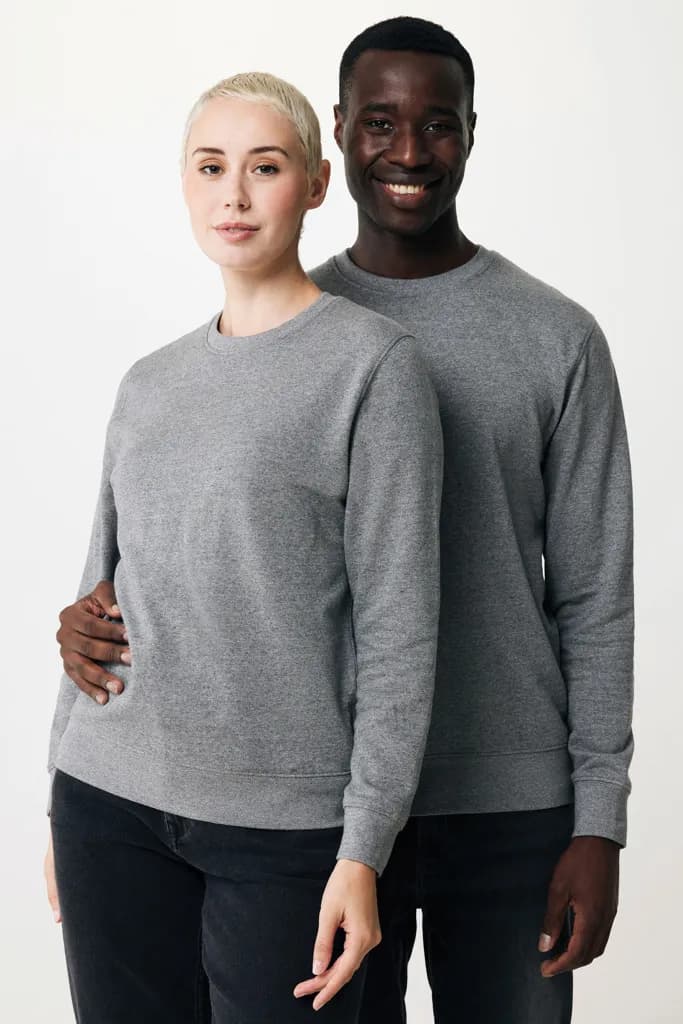 IQONIQ Etosha Lightweight Sweater aus recycelter Baumwolle - light heather anthracite