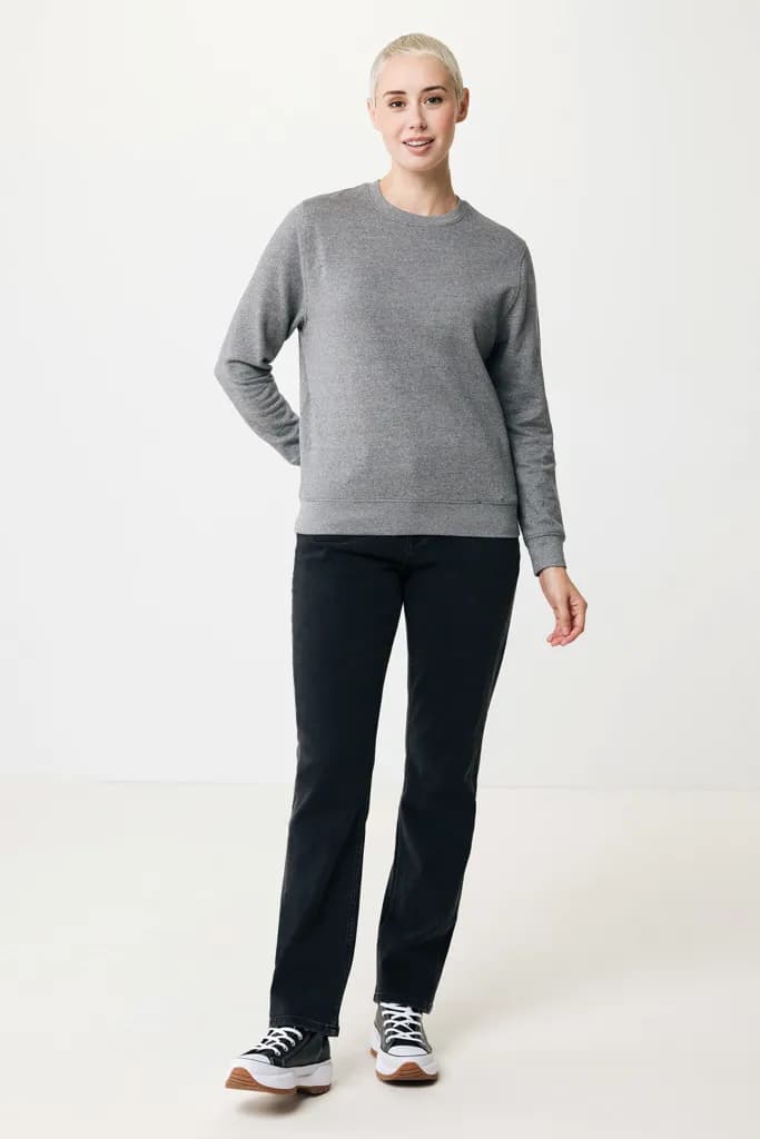IQONIQ Etosha Lightweight Sweater aus recycelter Baumwolle - light heather anthracite