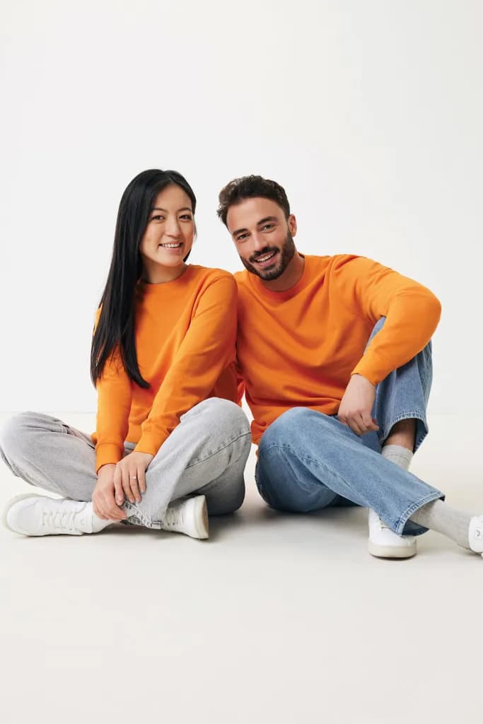 IQONIQ Etosha Lightweight Sweater aus recycelter Baumwolle - orange