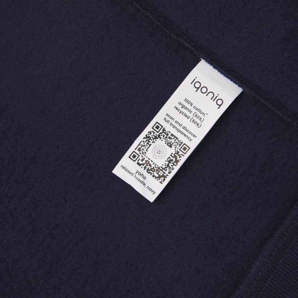 IQONIQ Yoho Relax-Hoodie aus recycelter Baumwolle - navy blau