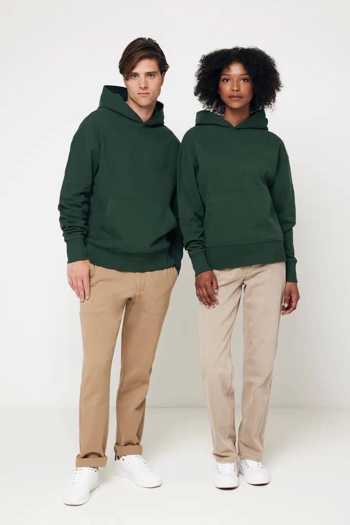 IQONIQ Yoho Relax-Hoodie aus recycelter Baumwolle - forest green