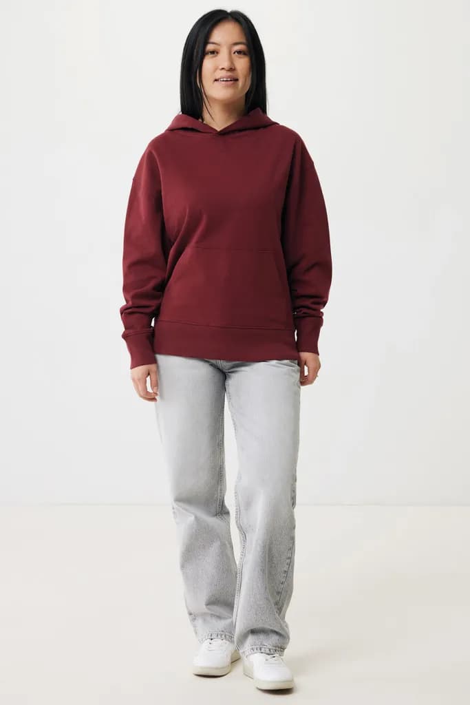 IQONIQ Yoho Relax-Hoodie aus recycelter Baumwolle - burgunderrot