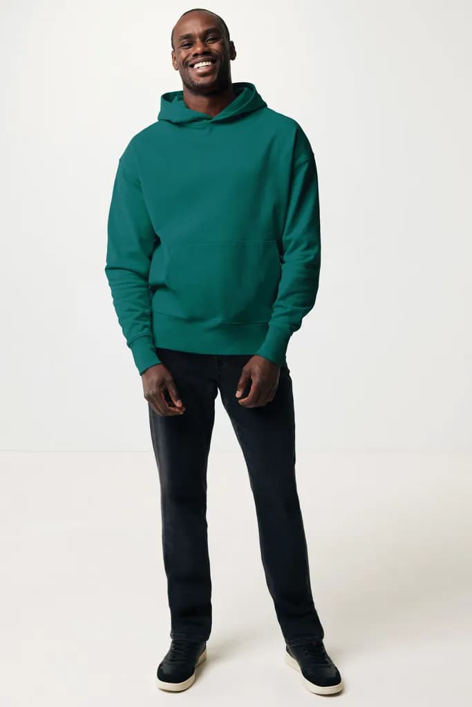 IQONIQ Yoho Relax-Hoodie aus recycelter Baumwolle - verdigris