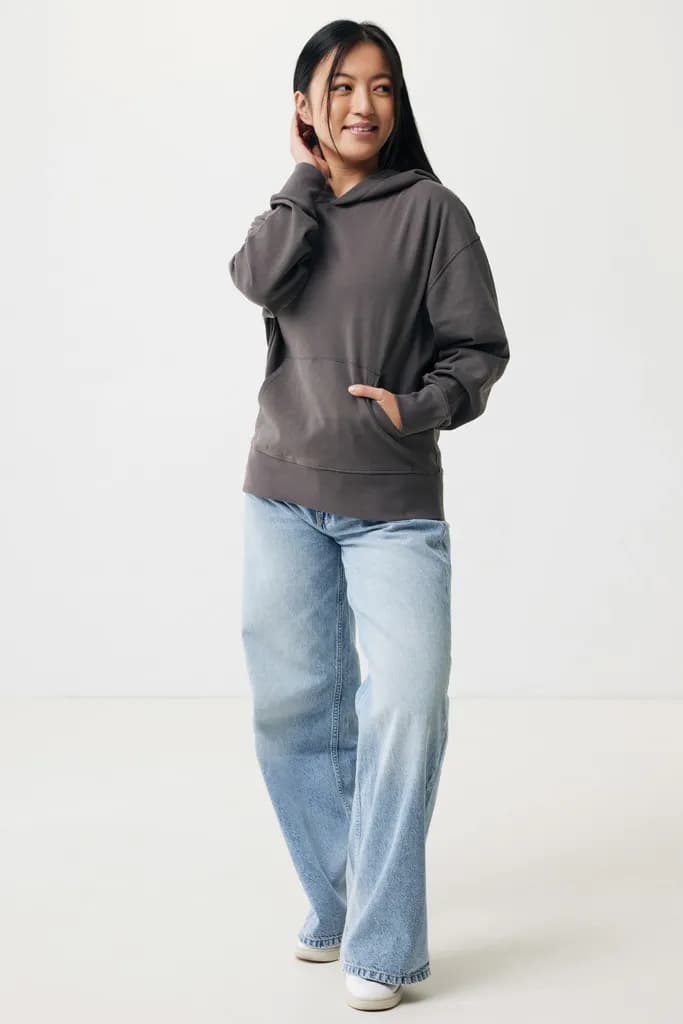 IQONIQ Yoho Relax-Hoodie aus recycelter Baumwolle - anthrazit