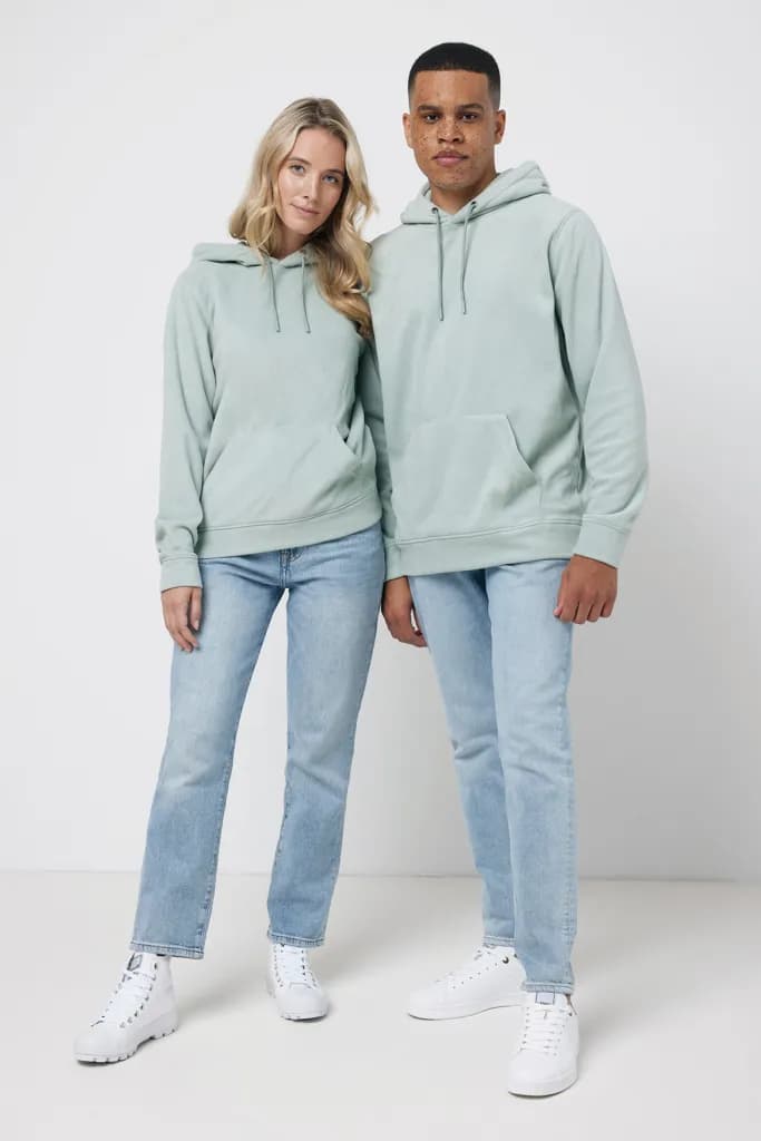 IQONIQ Trivor Mikrofleece-Kapuzen-Pulli aus recyc. Polyester - Iceberg green