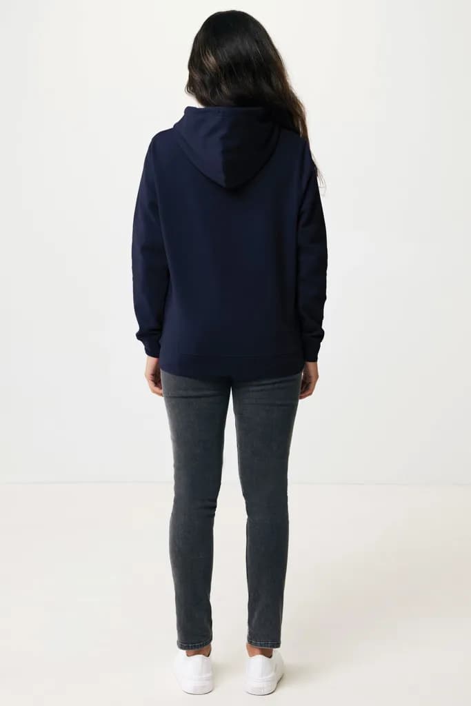 IQONIQ Rila Lightweight Hoodie aus recycelter Baumwolle - navy blau