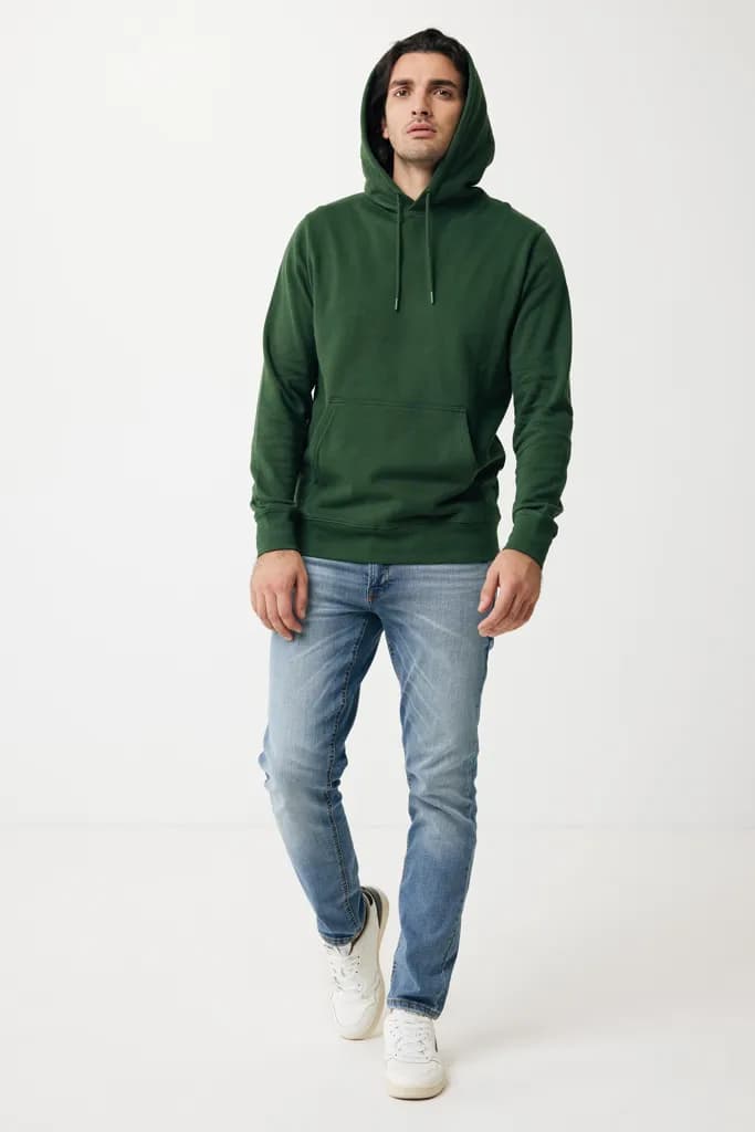 IQONIQ Rila Lightweight Hoodie aus recycelter Baumwolle - forest green