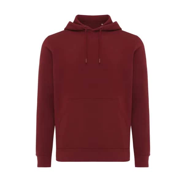 IQONIQ Rila Lightweight Hoodie aus recycelter Baumwolle - burgunderrot