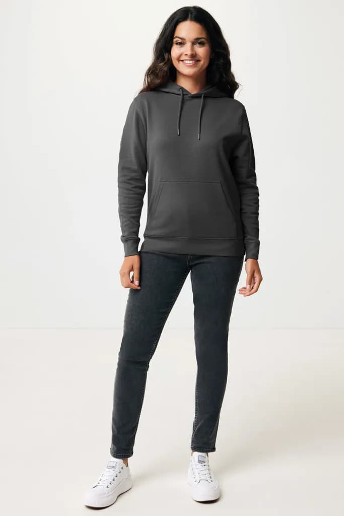 IQONIQ Rila Lightweight Hoodie aus recycelter Baumwolle - anthrazit