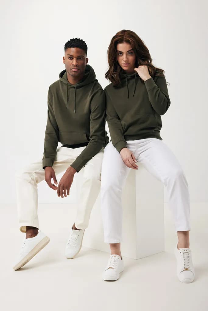 IQONIQ Rila Lightweight Hoodie aus recycelter Baumwolle - khaki