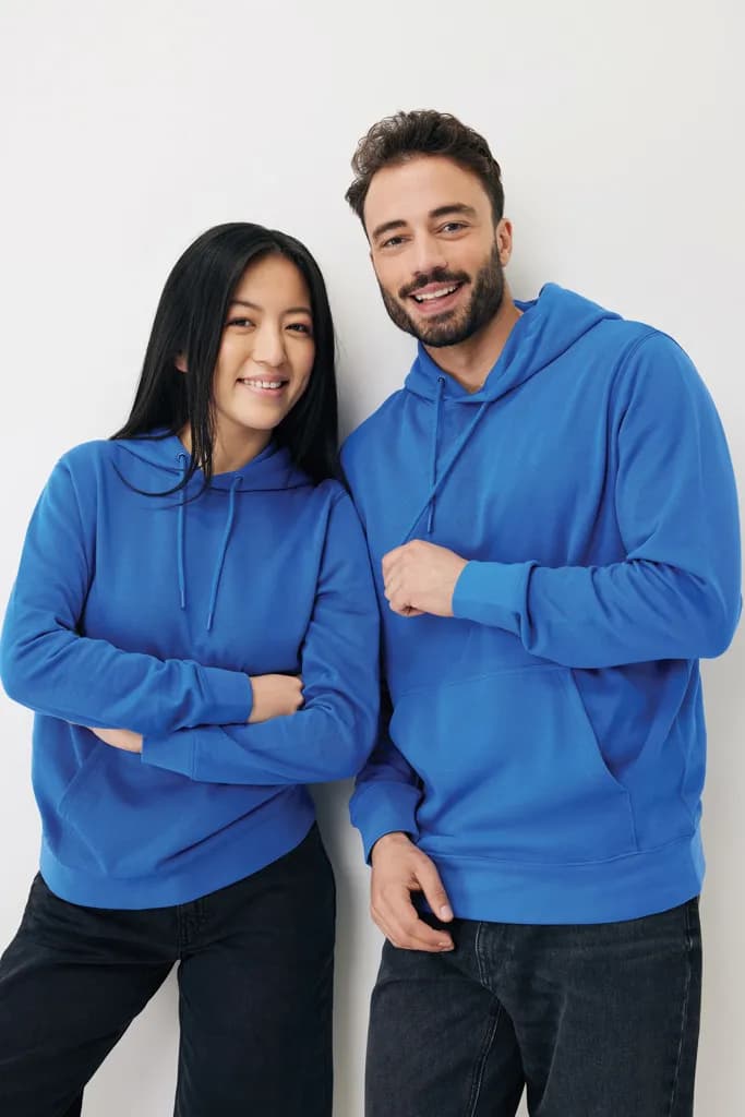IQONIQ Rila Lightweight Hoodie aus recycelter Baumwolle - Königsblau