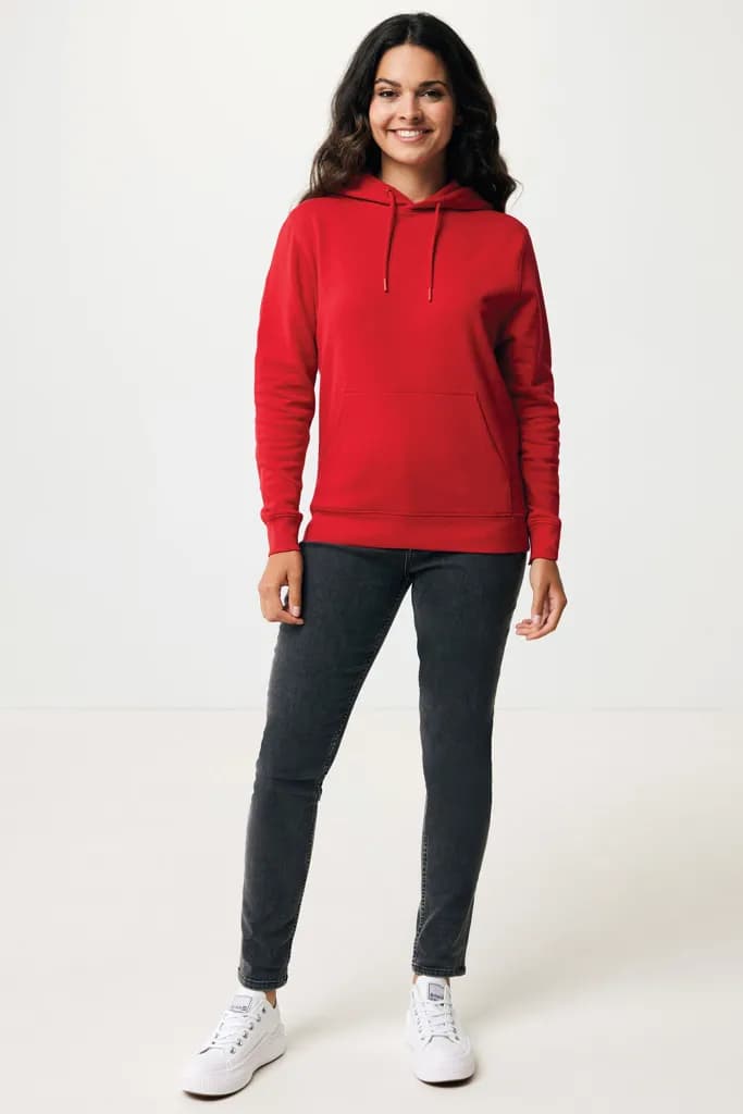 IQONIQ Rila Lightweight Hoodie aus recycelter Baumwolle - rot