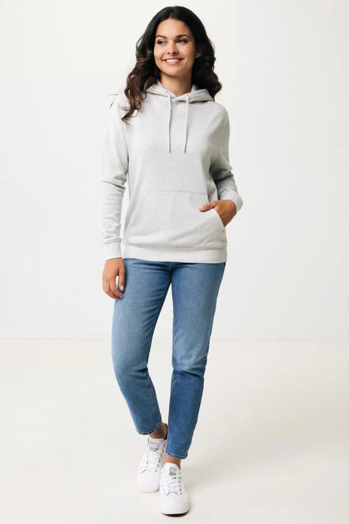 IQONIQ Rila Lightweight Hoodie aus recycelter Baumwolle - light heather grey