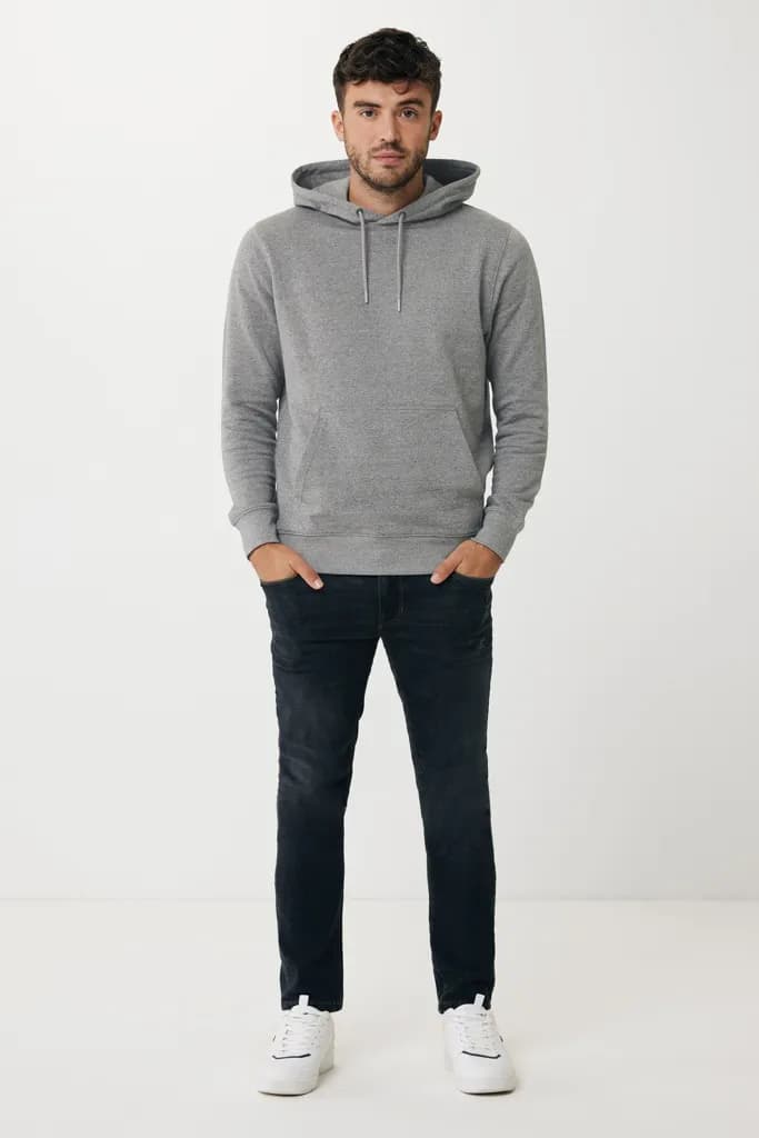 IQONIQ Rila Lightweight Hoodie aus recycelter Baumwolle - light heather anthracite