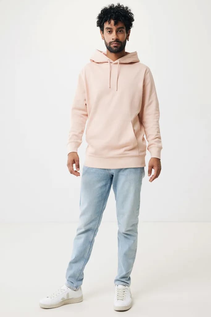 IQONIQ Rila Lightweight Hoodie aus recycelter Baumwolle - peach nectar