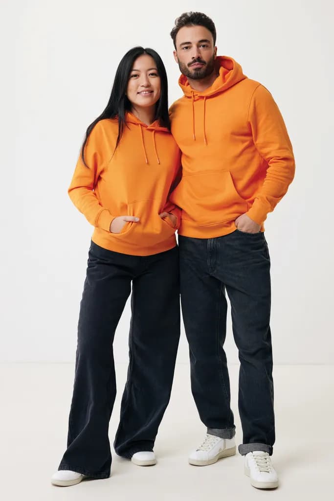 IQONIQ Rila Lightweight Hoodie aus recycelter Baumwolle - orange