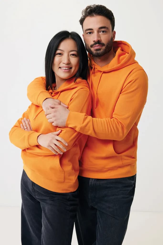 IQONIQ Rila Lightweight Hoodie aus recycelter Baumwolle - orange