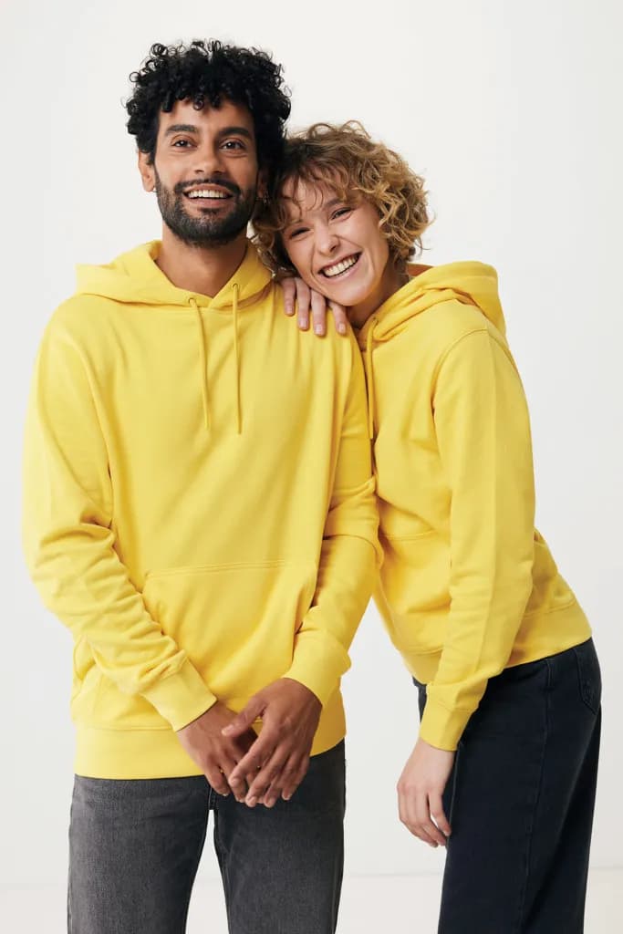 IQONIQ Rila Lightweight Hoodie aus recycelter Baumwolle - gelb