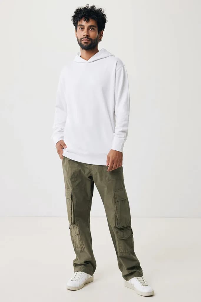 IQONIQ Yengo Hoodie mit Seitentaschen aus rec. Baumwolle - recycled white
