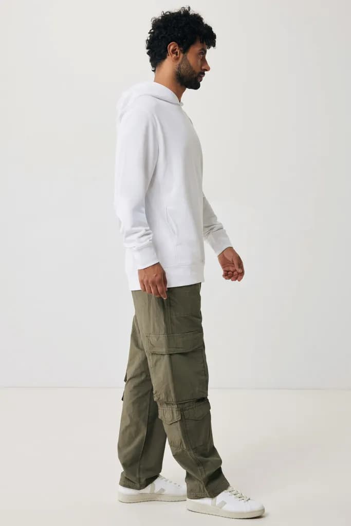 IQONIQ Yengo Hoodie mit Seitentaschen aus rec. Baumwolle - recycled white