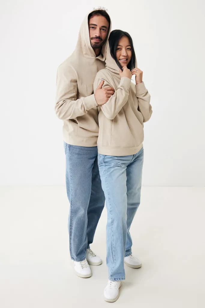 IQONIQ Yengo Hoodie mit Seitentaschen aus rec. Baumwolle - desert