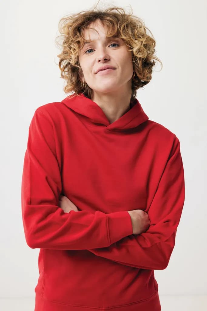 IQONIQ Yengo Hoodie mit Seitentaschen aus rec. Baumwolle - rot