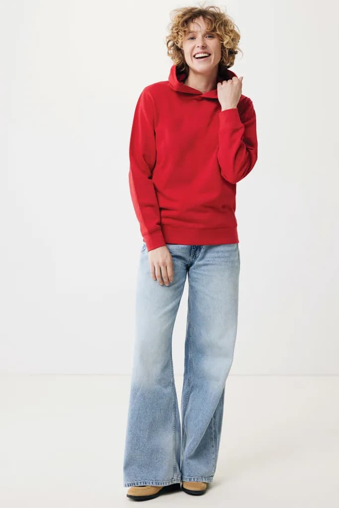 IQONIQ Yengo Hoodie mit Seitentaschen aus rec. Baumwolle - rot