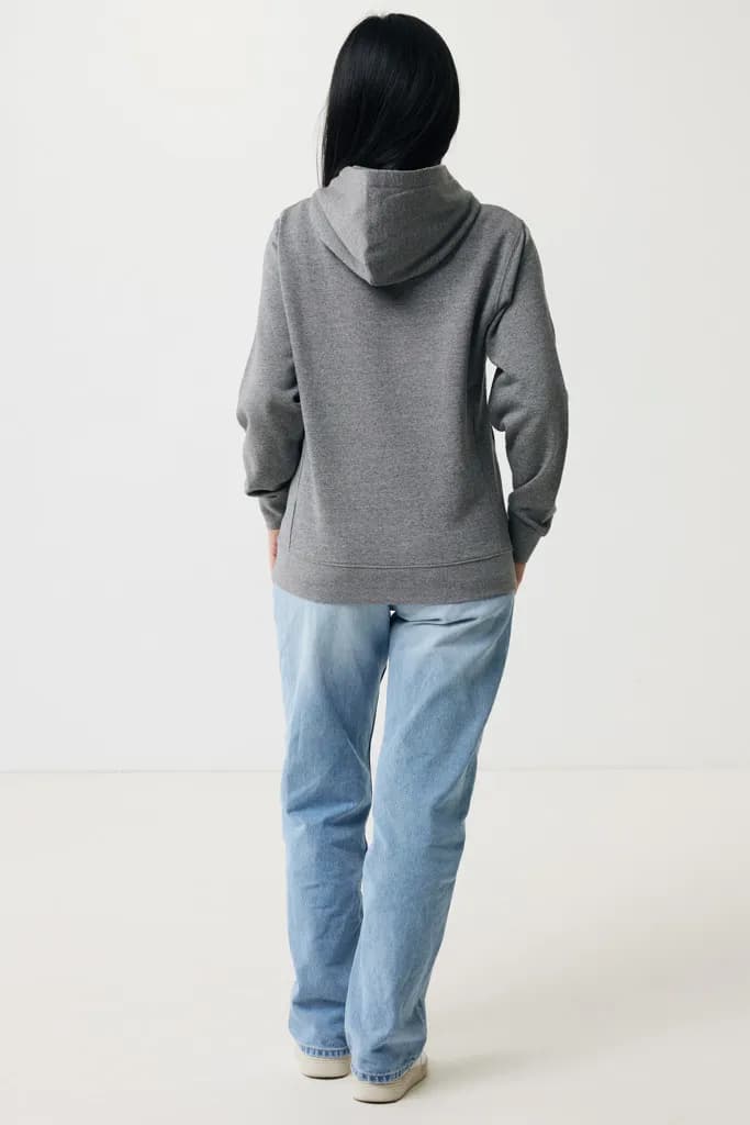 IQONIQ Yengo Hoodie mit Seitentaschen aus rec. Baumwolle - light heather anthracite