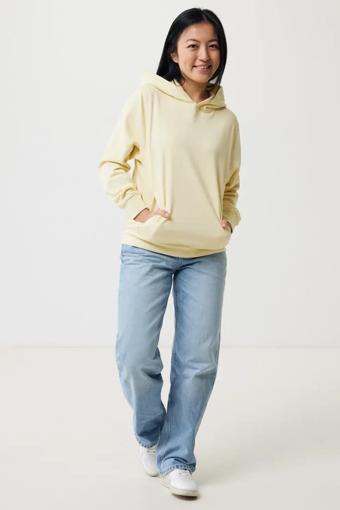 IQONIQ Yengo Hoodie mit Seitentaschen aus rec. Baumwolle - cream yellow