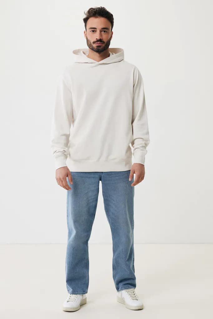 IQONIQ Yengo Hoodie mit Seitentaschen aus rec. Baumwolle - ivory white