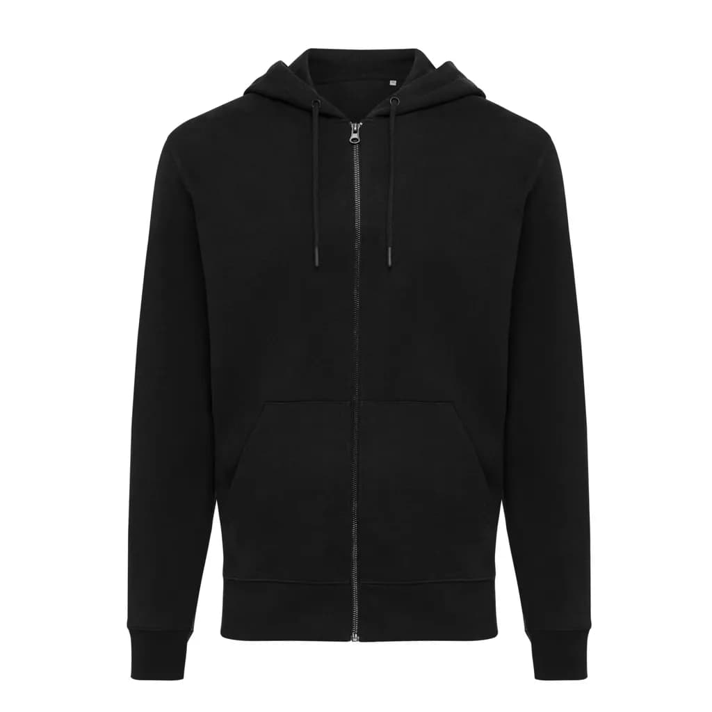 IQONIQ Abisko Zip-Kapuzenpullover aus recycelter Baumwolle - schwarz